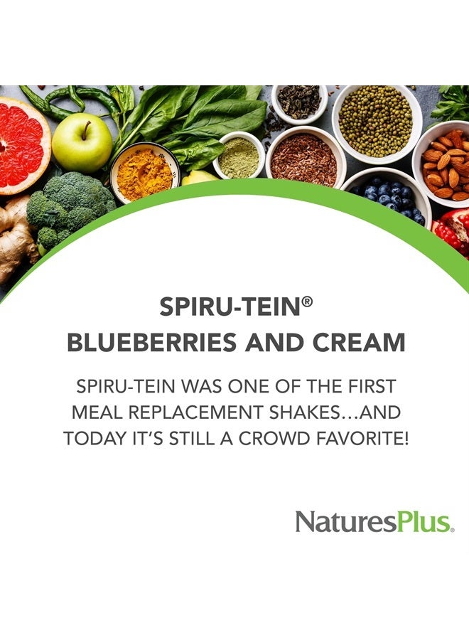 Natures Plus SPIRU-TEIN, Blueberries & Cream - 1.12 lb - Plant-Based Protein Powder - Vitamins & Minerals for Energy - Vegetarian, Gluten Free - 15 Servings - Image 3