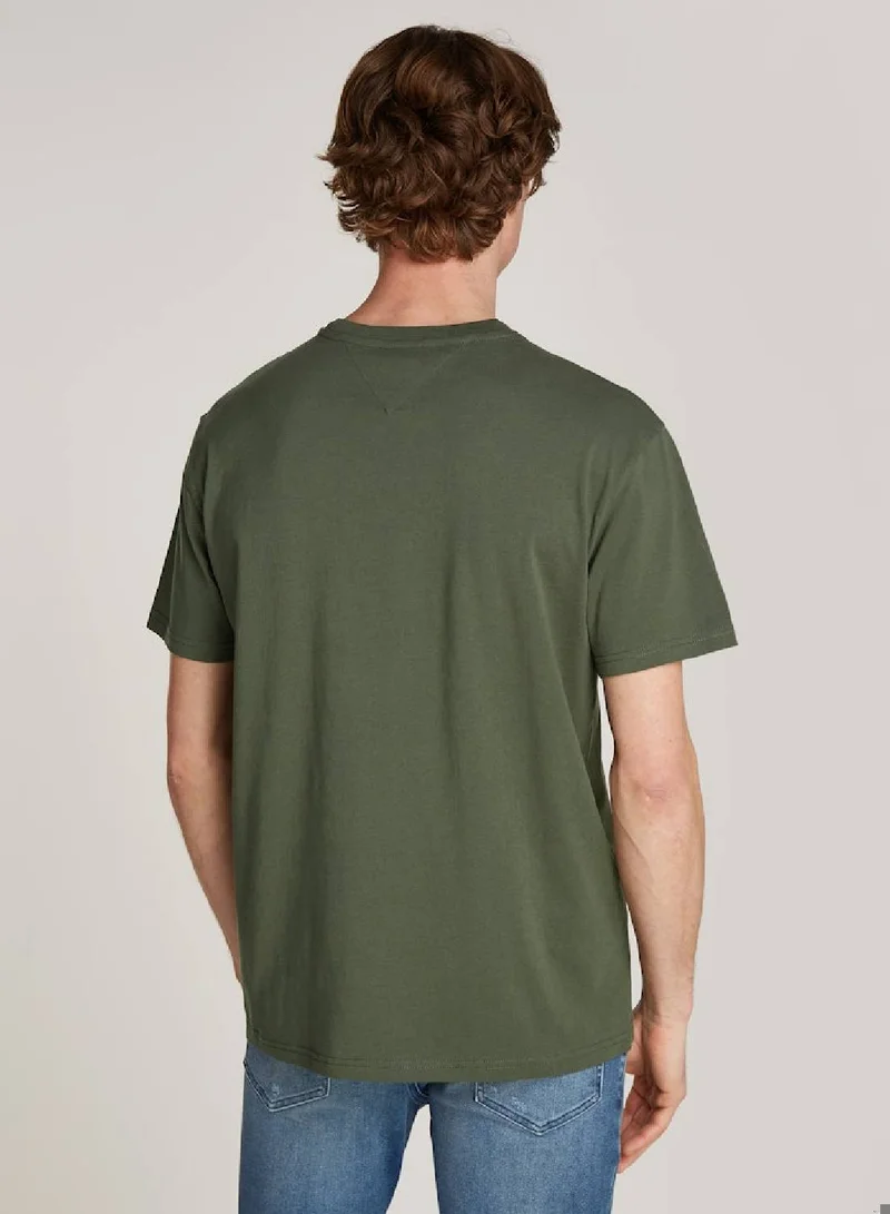 TOMMY JEANS Logo Crew Neck T-Shirt - Pure cotton