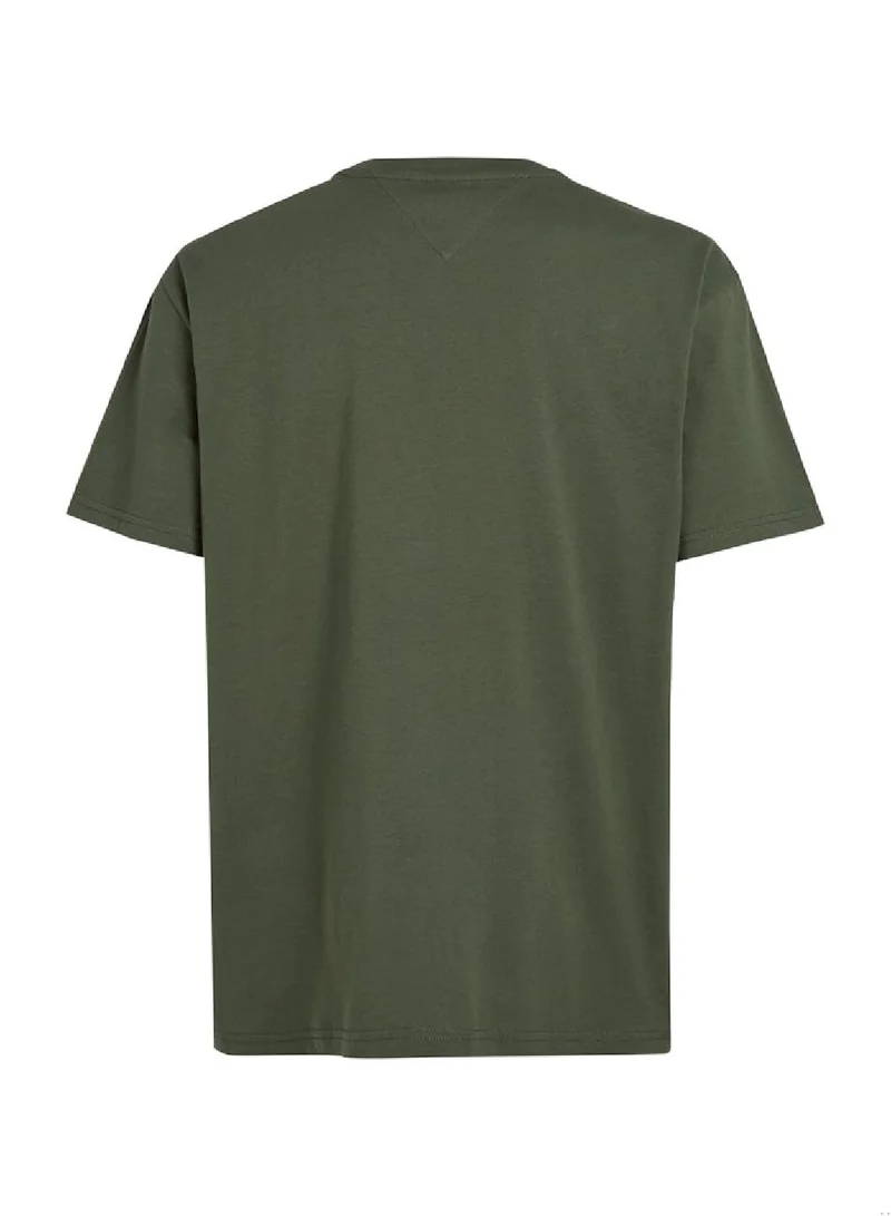 TOMMY JEANS Logo Crew Neck T-Shirt - Pure cotton
