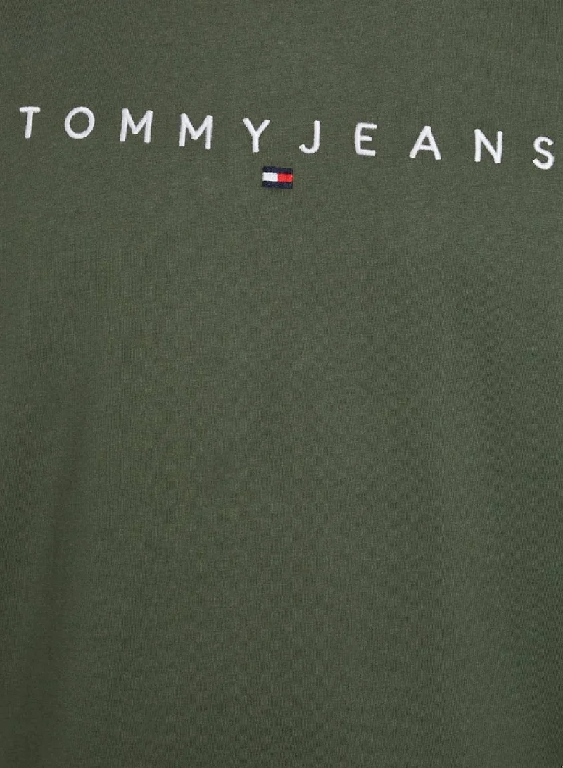 TOMMY JEANS Logo Crew Neck T-Shirt - Pure cotton