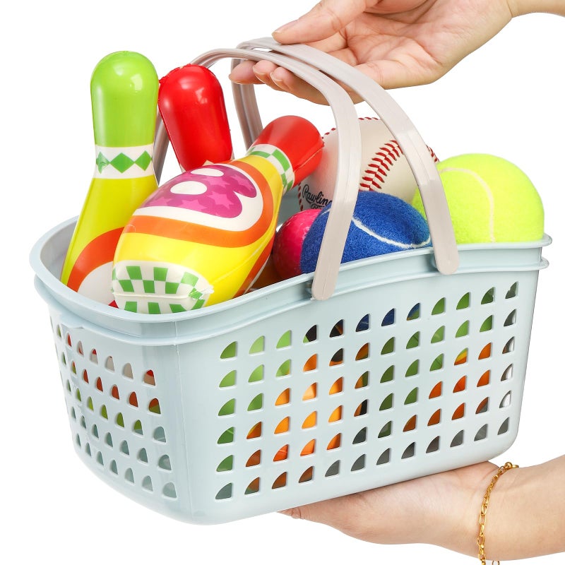 Lyellfe 4 Pack Shower Caddy Basket, Portable Storage Basket with Dual Handle, Stackable Plastic Caddy Organizer Bin for Campers, Bathroom, Dorm - Image 4