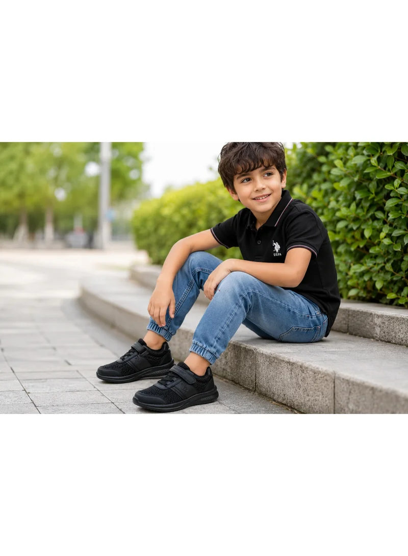 U.S. Polo Assn. U.S. Polo Assn. Kids Casual Mesh Walking Shoes with Hook & Loop Strap Lightweight Comfortable Sneakers
