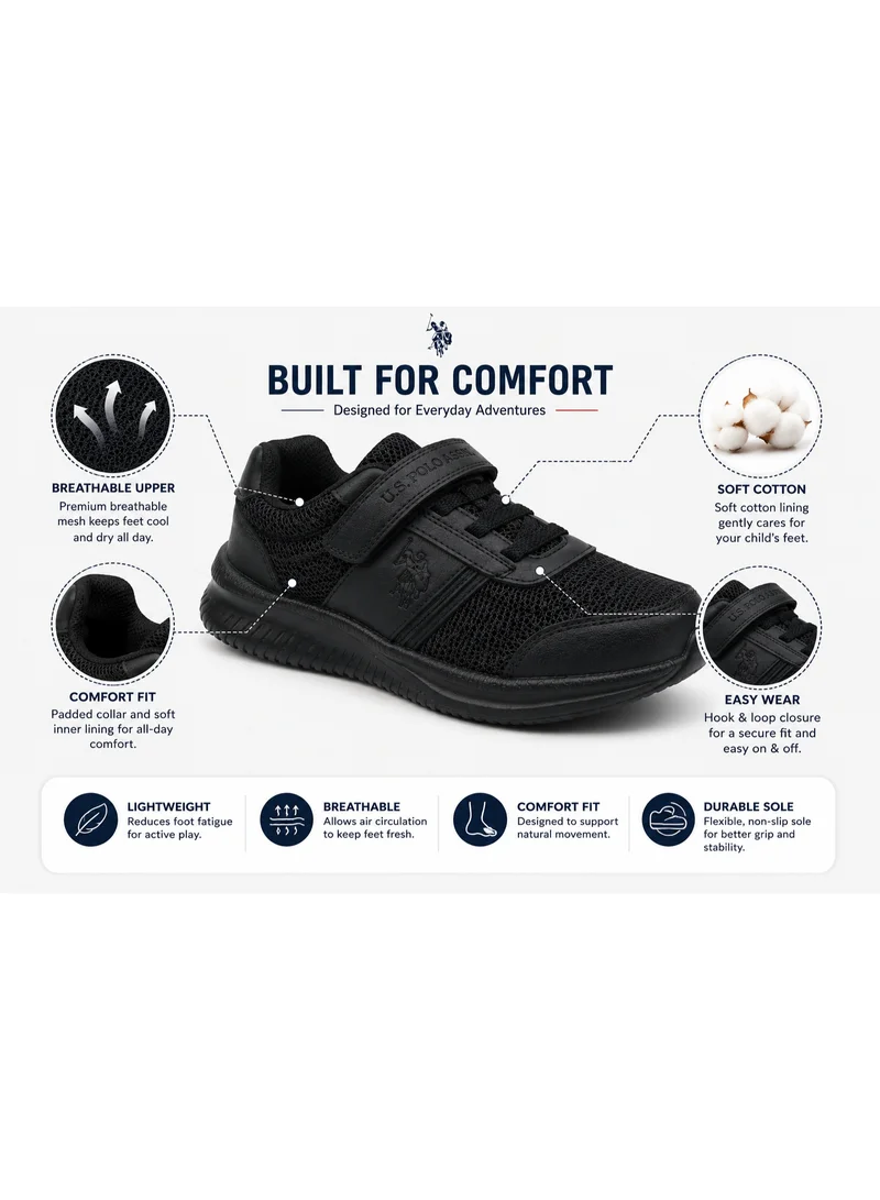 U.S. Polo Assn.  U.S. Polo Assn. Kids Casual Mesh Walking Shoes with Hook & Loop Strap Lightweight Comfortable Sneakers  | Best Price UAE