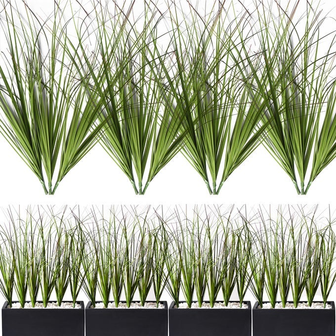 12PCS ARTIFICIAL GRASS PLANT SHRUBS WHEAT GRASS GREENERY STEMS FAKE WEED FOR ROOM INDOOR HOME DECOR TALL GRASS PLANTS FOR OUTDOOR DECOR