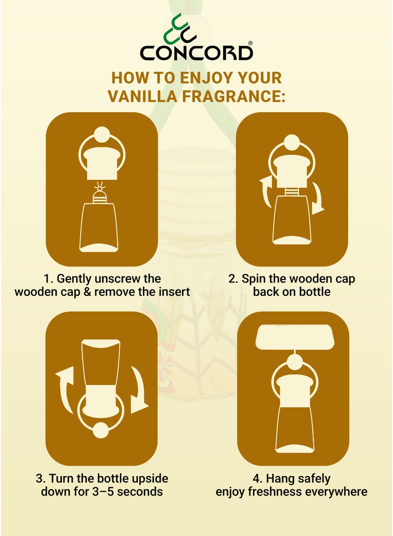 CONCORD - Car and Home Hanging Air freshener, 10ml | Vanilla Fragrance, 60 Days Lasting* | Limited Time Offer: PACK OF 2 - Image 4