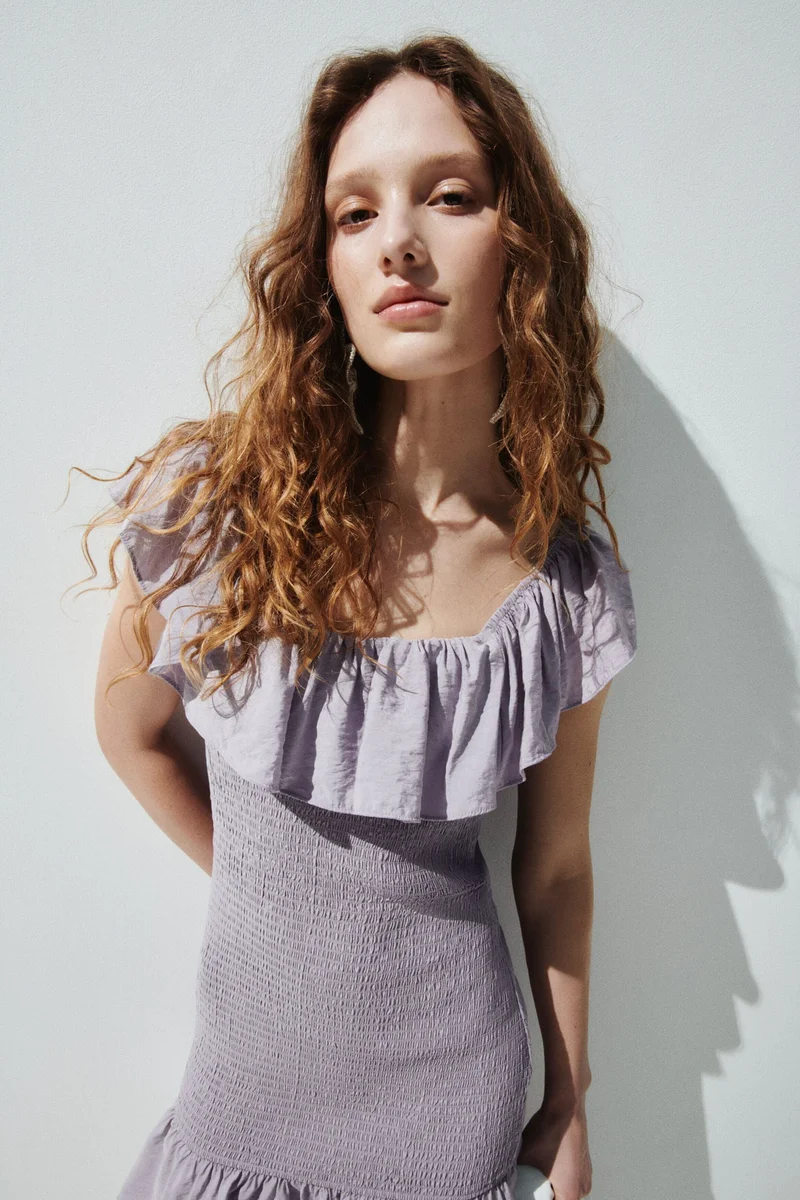 H&M Flounced off-the-shoulder dress