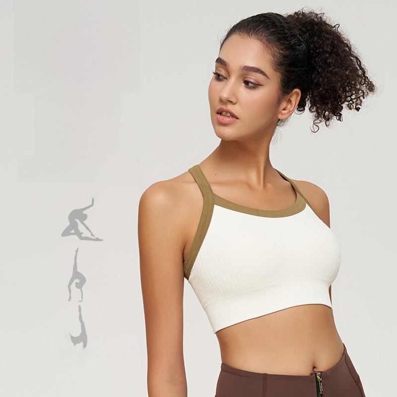 Seamless One-piece Chest Pad High-strength Sports Underwear Yoga Vest Shockproof Push-up Quick-drying Beauty Back Yoga Bra Black - Image 2