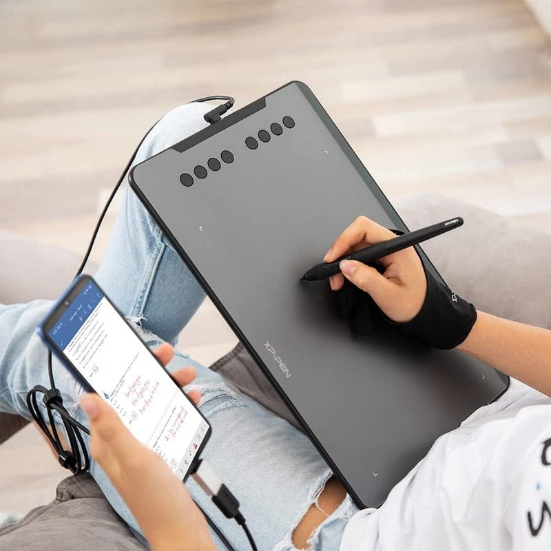 XPPen Deco01 V3 Digital Graphics Drawing Pen Tablet (10" x 6.25", 16384 Levels of Pressure Sensitivity, Battery-Free Passive Stylus, Black) - Image 2