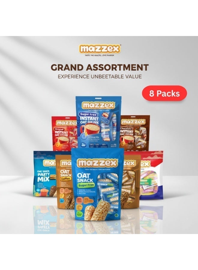 Mazzex Oat Snacks Oatmilk Choco Combo, Set of 8 Packs | Healthy Snack, Energy Bars | High-Fiber, Low Sugar, Whole Grain Oat Bars | Crunchy & Ready-to-Eat for Kids & Adults - Image 2