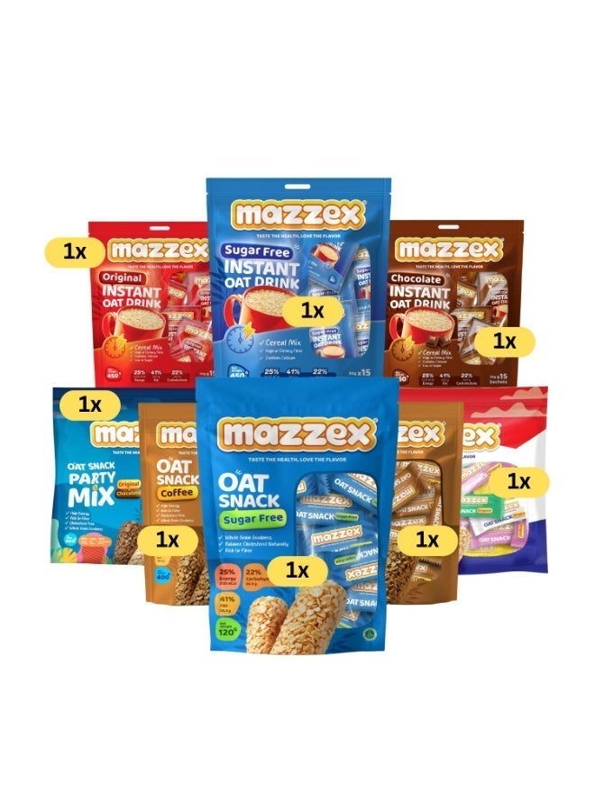 Mazzex Oat Snacks Oatmilk Choco Combo, Set of 8 Packs | Healthy Snack, Energy Bars | High-Fiber, Low Sugar, Whole Grain Oat Bars | Crunchy & Ready-to-Eat for Kids & Adults - Image 1