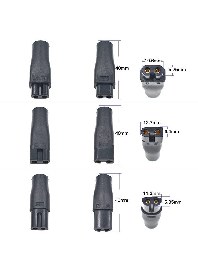 7-Piece Shaver Charger Set – 6 Adapter Heads + USB Charging Cable, Compatible with Multiple Electric Clippers, Beard Trimmers & Shavers - Image 4