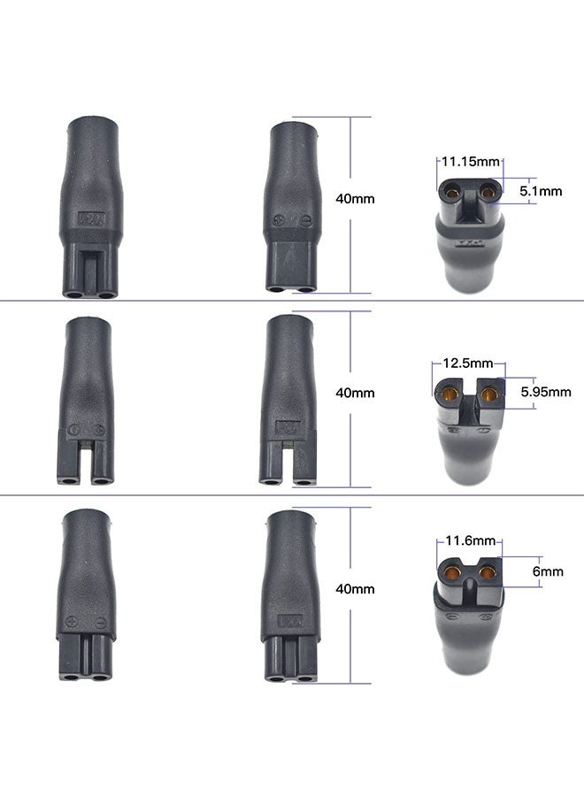 7-Piece Shaver Charger Set – 6 Adapter Heads + USB Charging Cable, Compatible with Multiple Electric Clippers, Beard Trimmers & Shavers - Image 3