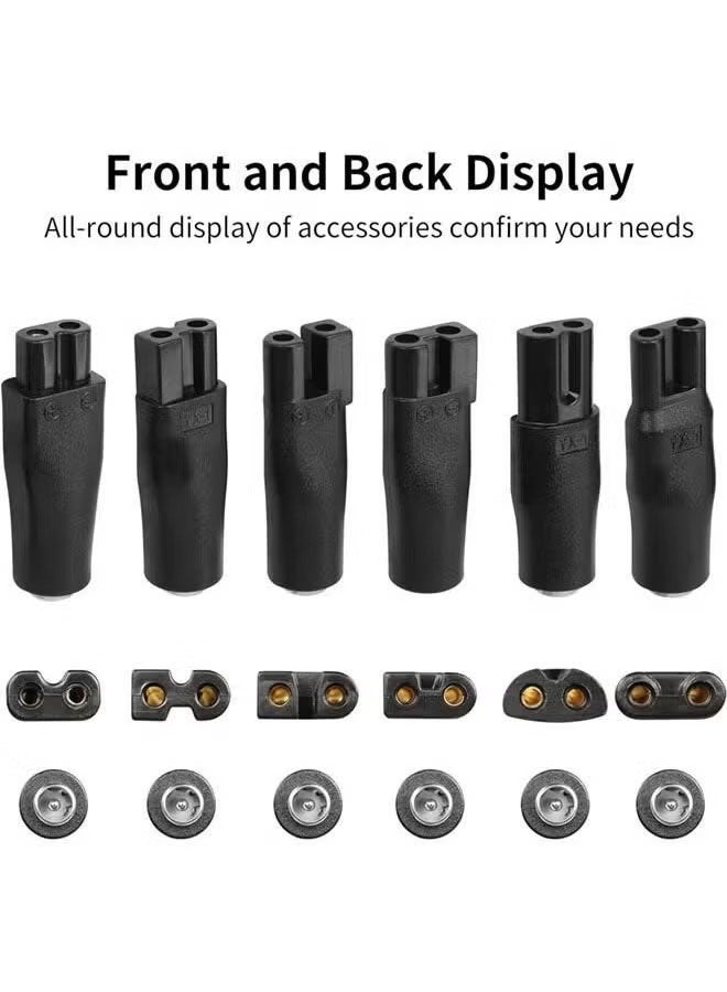7-Piece Shaver Charger Set – 6 Adapter Heads + USB Charging Cable, Compatible with Multiple Electric Clippers, Beard Trimmers & Shavers - Image 5