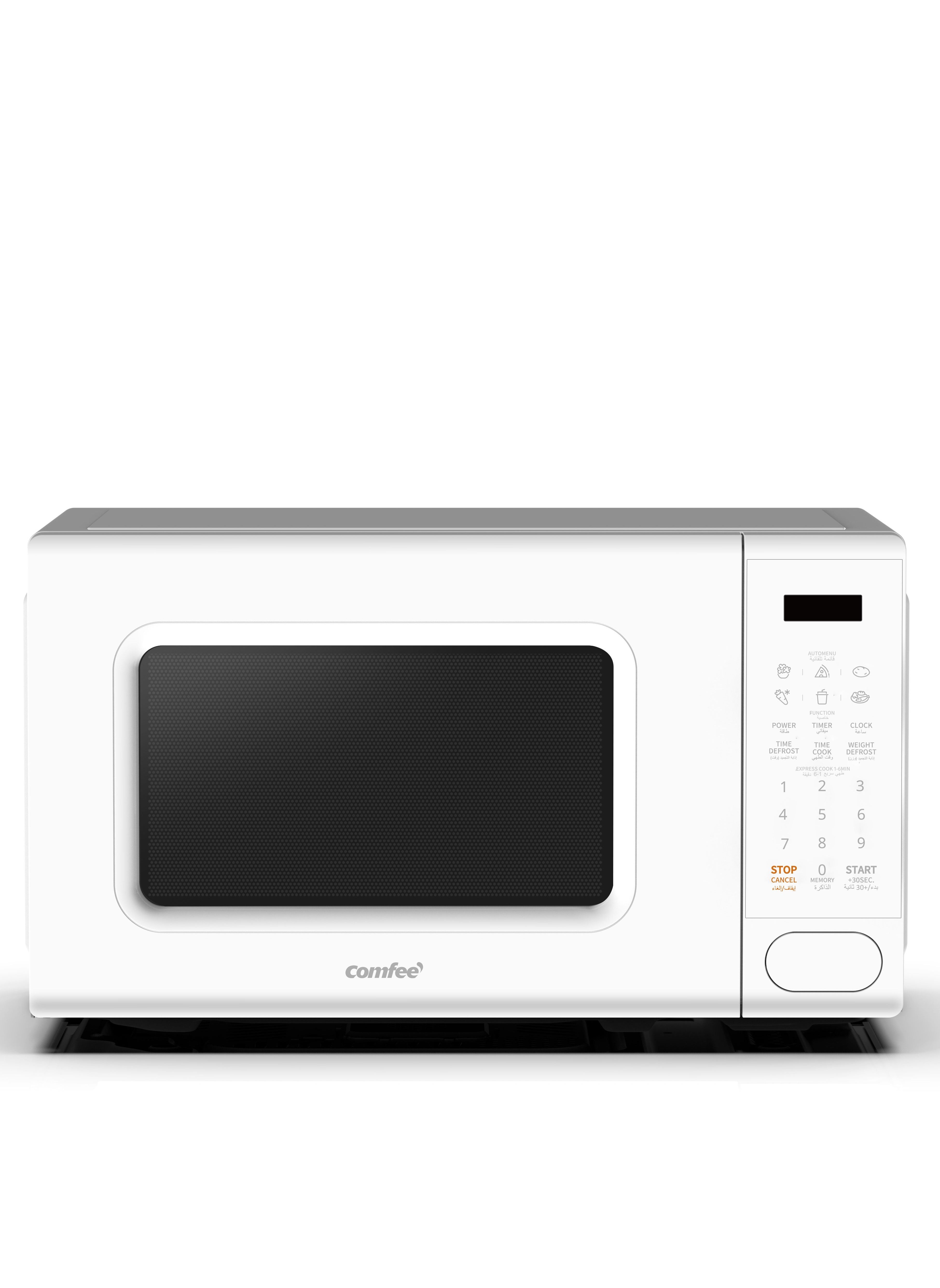 COMFEE Microwave Oven 20L 700W with 6 Cooking Presets, Express Cook, 11 Power Levels, Defrost, and Memory Function-White 