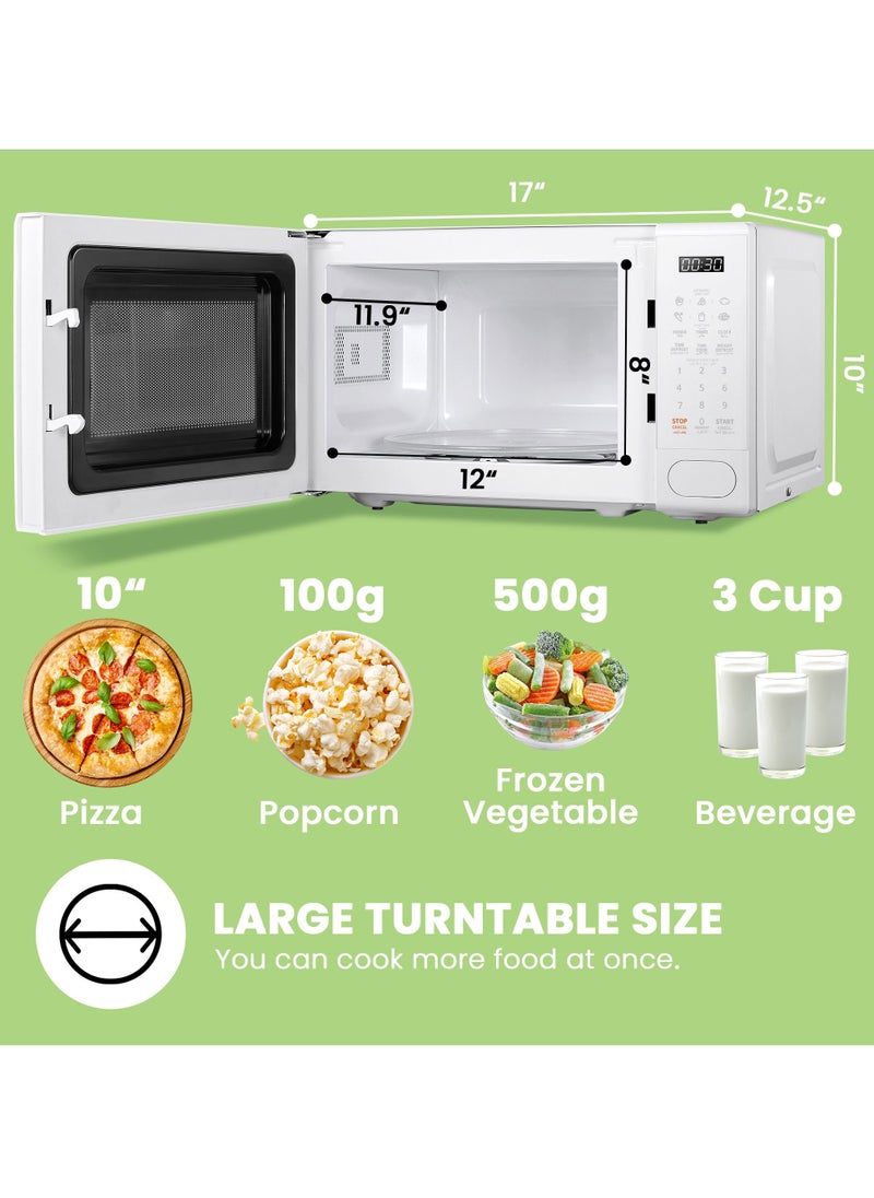 COMFEE Microwave Oven 20L 700W with 6 Cooking Presets Express Cook 11 Power Levels Defrost and Memory Function-White
