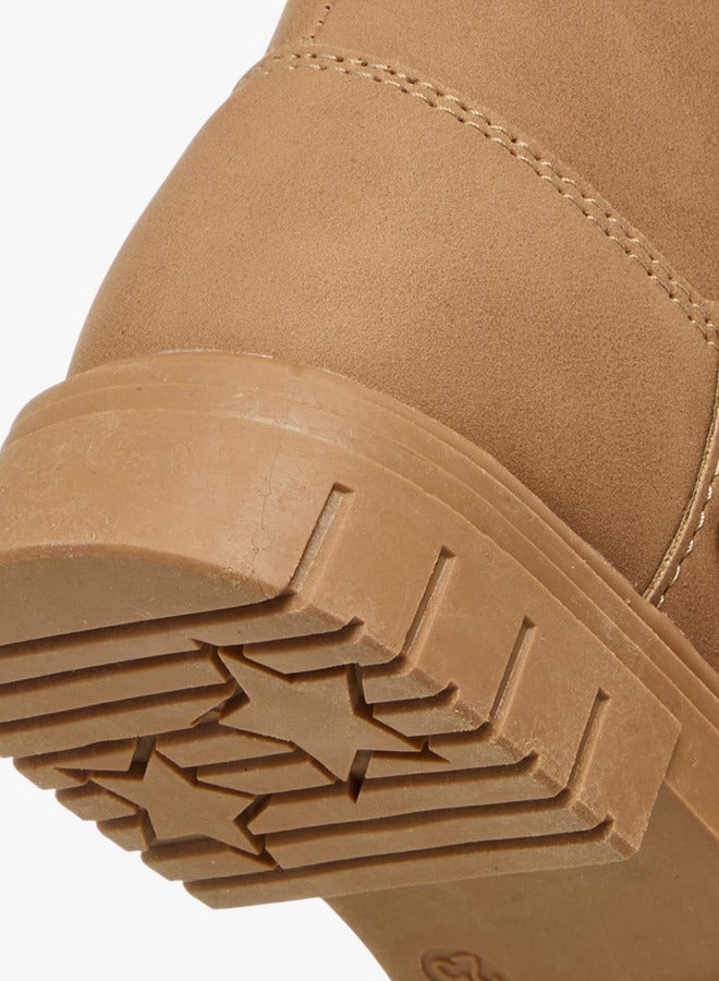 JUNIORS Floral Accent Ankle Boots with Zip Closure - Image 5