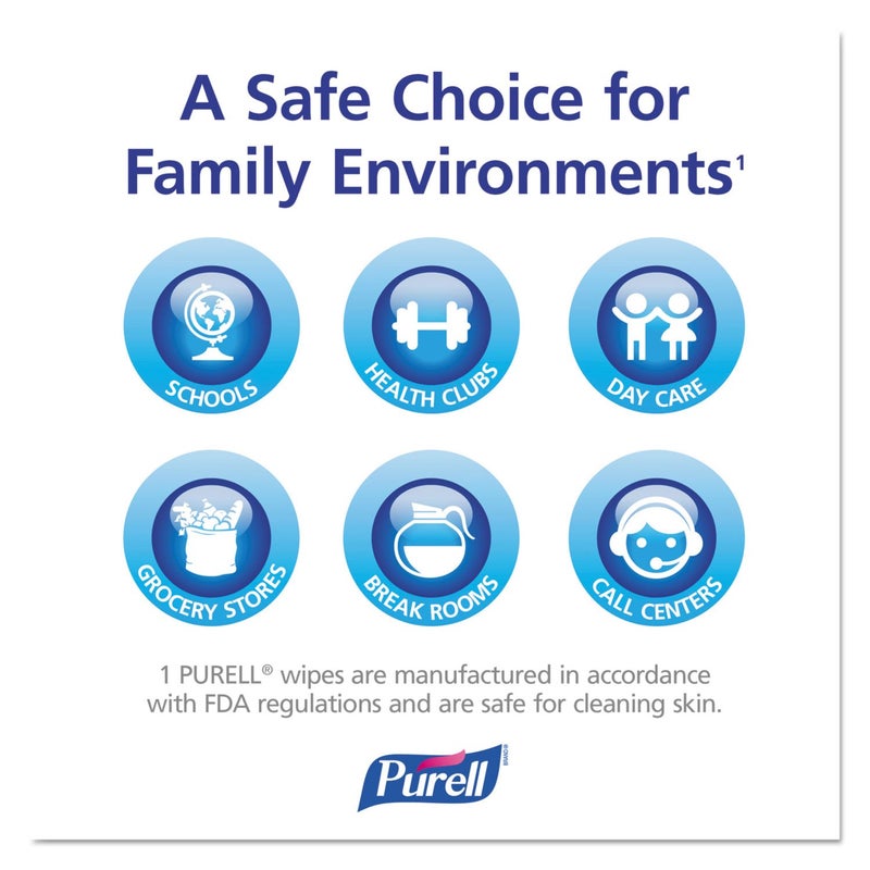 Purell مناديل تعقيم اليدين المبللة مسبقًا، مناديل مغلفة بشكل فردي، 100/علبة - Image 3