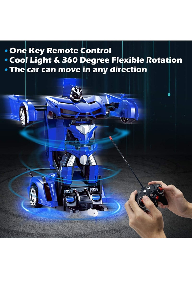 2 in 1 Remote Control Car with Lights and 360° Rotation, RC Cars with Cool Appearance and One-click Deformation, 1:18 Scale Transforming Car Toy, - Image 2
