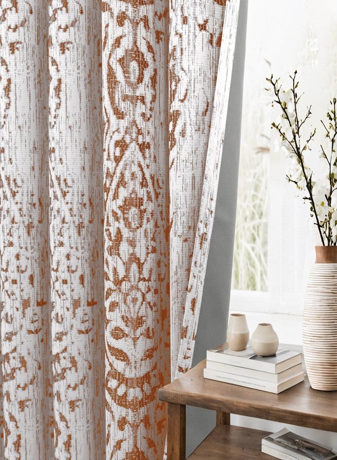 KOUFALL Black Out Curtains 96 Inch Long 2 Panel Set Drapes,Pattern Boho Grommet Blackout Curtains for Bedroom Living Room