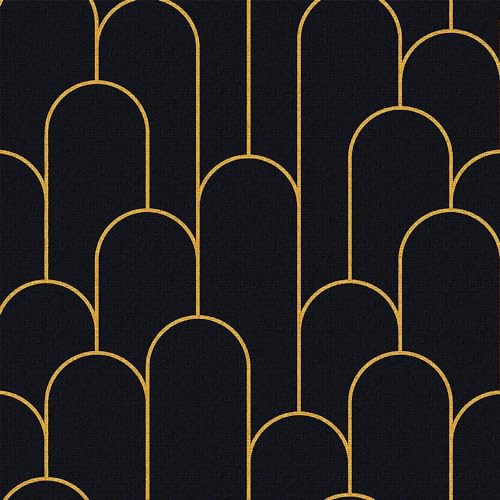 FOKRIM Black Gold line Wallpaper for Wall Sticker for Home,Office 45.5x305cm Sticker Wallpaper Peel and Stick Hexagon Removable Self Adhesive Waterproof Wallpaper(Pack of 1) - Image 3