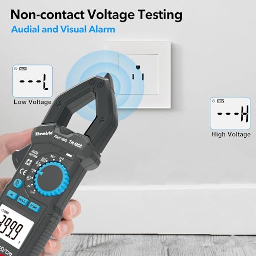 Themisto TH-M88 AC Current, True Rms Digital Clamp Meter (600A,4000 Counts), Black - Image 3