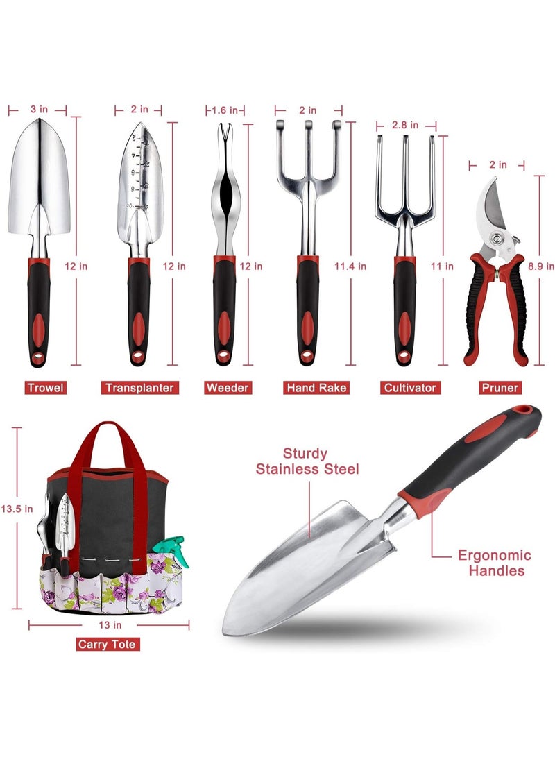 Tudoccy Garden Tools Set 83 Piece, Succulent Tools Set Included, Heavy Duty Aluminum Gardening Tools for Gardening, Non-Slip Ergonomic Handle, Durable Storage Tote Bag, Gifts for Men Women - Image 2
