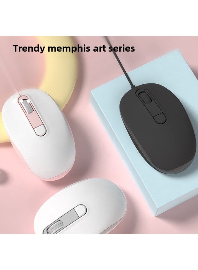Mouse Wired Mute Silent Game Office Girls Cute Home USB Desktop Laptop Universal-Color: 2-year Long Warranty-Interface:Official Standard  - Image 5