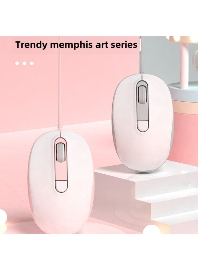 Mouse Wired Mute Silent Game Office Girls Cute Home USB Desktop Laptop Universal-Color: 2-year Long Warranty-Interface:Official Standard  - Image 1