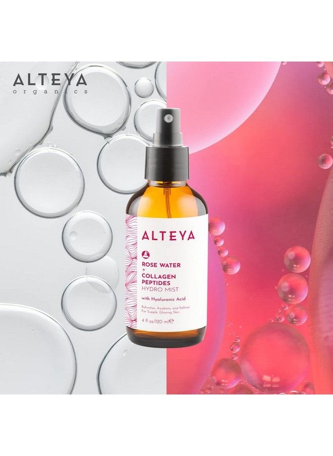 Alteya Organics Rose Water Face Toner With Collagen Peptides And Hyaluronic Acid 4 Fl Oz/ 120Ml  - Image 4