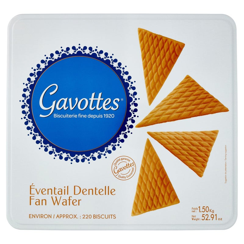 Gavottes Crispy Rolled and Fan Wafers TIN box 5291oz