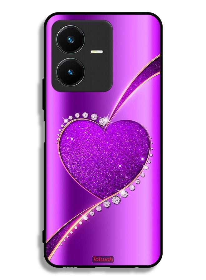 Tolwak Vivo Y22 Protective Case Cover Glitter Heart - Image 1