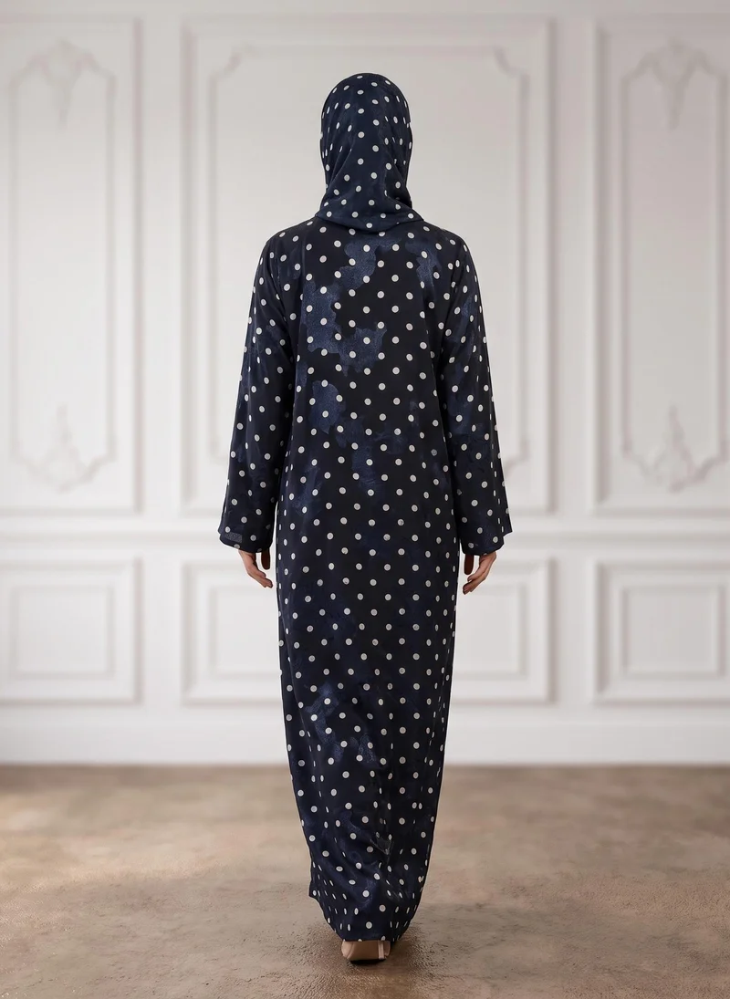Nukhbaa  Deep Dual-Patterned Printed Abaya-953 for Women | Best Price UAE