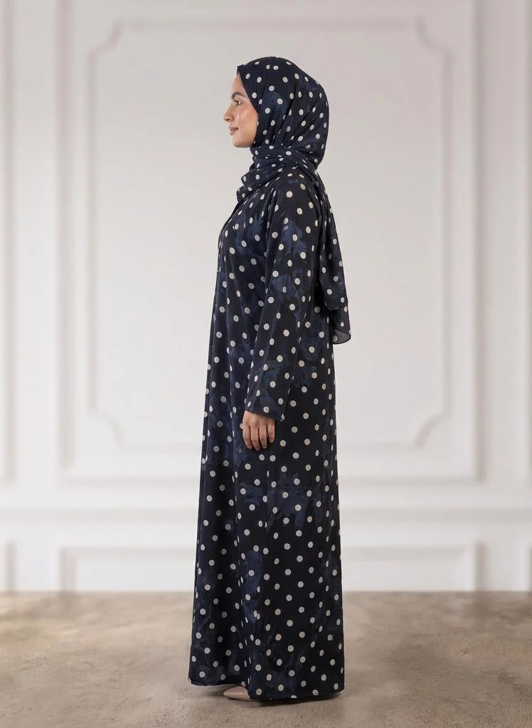 Nukhbaa  Deep Dual-Patterned Printed Abaya-953 for Women | Best Price UAE