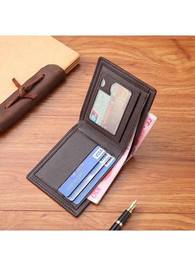 جيانغ بي أو محفظة جيانغباو القصيرة للرجال - محفظة أنيقة ثنائية الطي للأعمال مع فتحات متعددة للبطاقات، محفظة رفيعة من جلد البولي يوريثان للاستخدام اليومي والمكتبي - Image 5