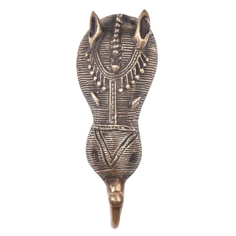 Indian-Shelf IndianShelf 1 Piece Brass Kids Tribal Bull Face Wall Hooks Animals Vintage Coat Hooks Antique Decorative Hooks Purse Hanger Key Holder Kids Coat Rack Wall Mount Bag Backpack Hooks Boy Girls Room Dcors - Image 1