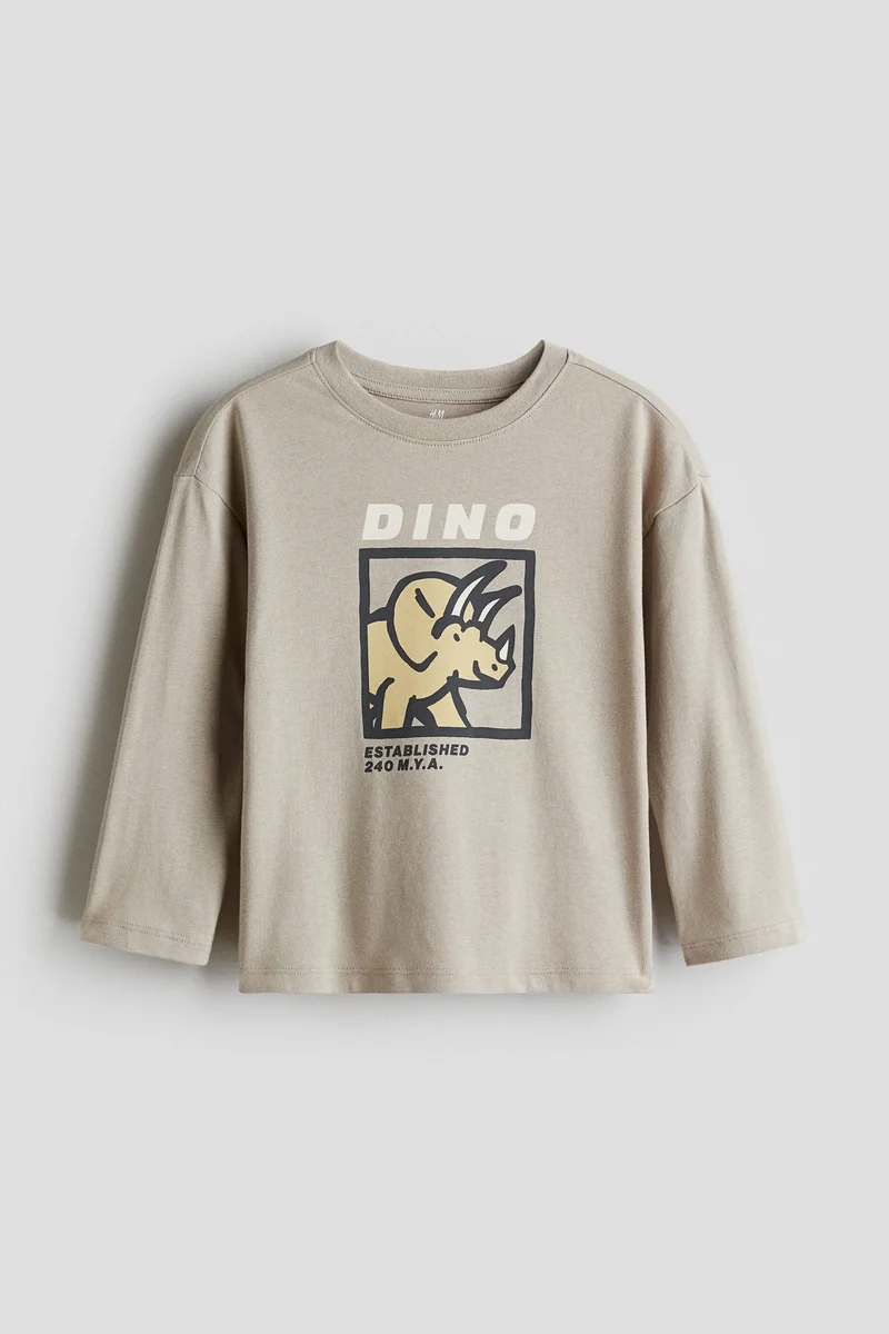 اتش اند ام تيشيرت قطني بتفاصيل زخرفية