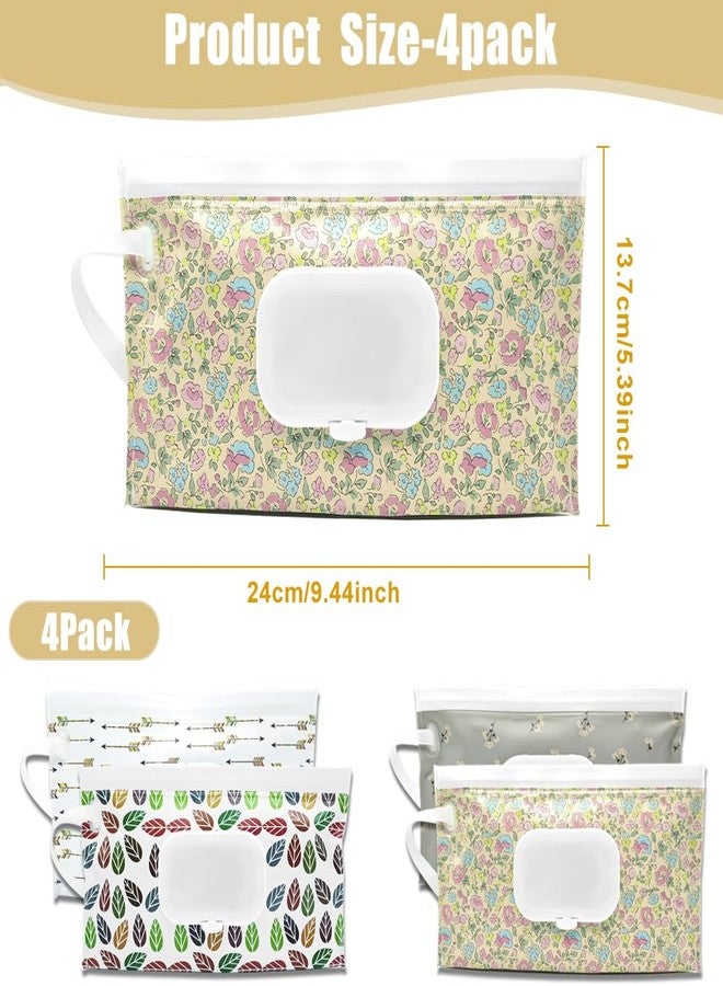 IVARONAL 4 Packs Baby Wipes Dispenser,Portable Refillable Wipe Holder with Hanging Loop, Wet Wipes Container,Reusable Travel Baby Wipes Pouch for Indoor & Outdoor Using - Image 3