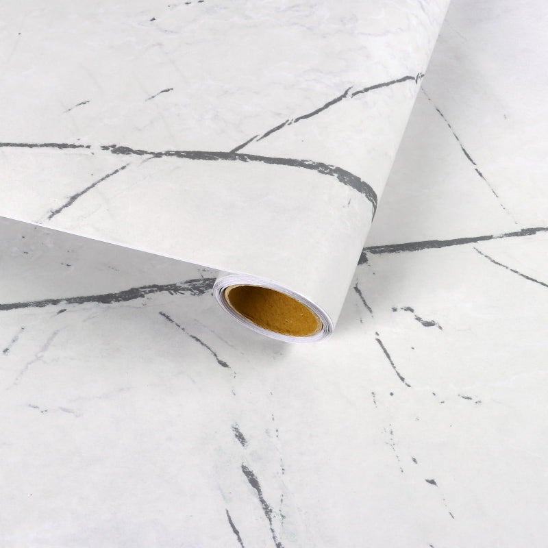 VaryFloral Matte Peel and Stick Countertops Light Grey Marble Contact Paper Thick Waterproof Marble Wallpaper for Bathroom Kitchen Table Counter Top Covers Modern Simple Marble Vinyl Wrap 118x118 - Image 2