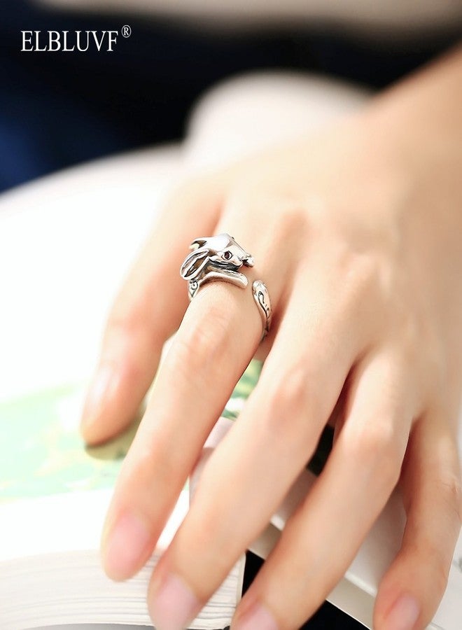 ELBLUVF 925 Sterling Silver Rabbit Animal Ring Gift for Friend Everyday Wear (Big Size) - Image 3