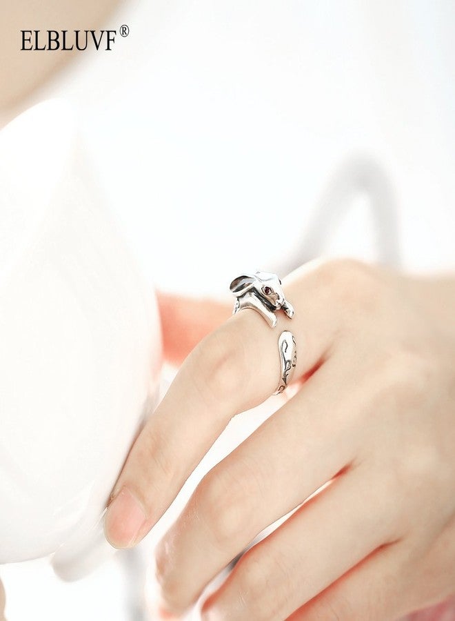 ELBLUVF 925 Sterling Silver Rabbit Animal Ring Gift for Friend Everyday Wear (Big Size) - Image 4