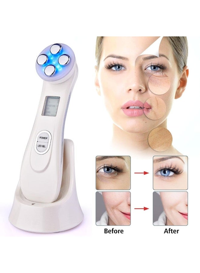 Generic Microcurrents Machine for Face 5 in 1 RF Radio Frequency Led Light Therapy Facial Lifting Massager Skin Tightening Care Beauty - Image 1