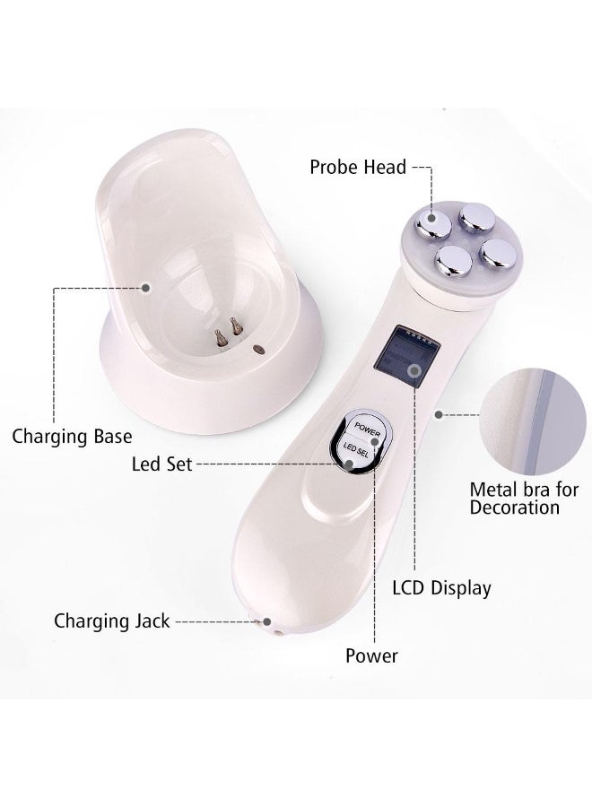 Generic Microcurrents Machine for Face 5 in 1 RF Radio Frequency Led Light Therapy Facial Lifting Massager Skin Tightening Care Beauty - Image 4