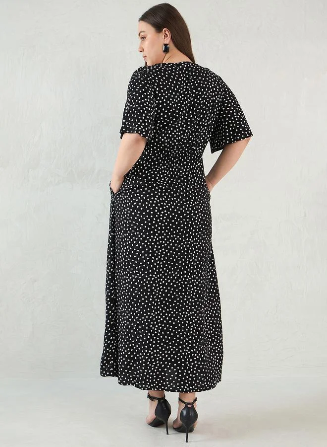 Femmella Polka Dot Maxi Dress