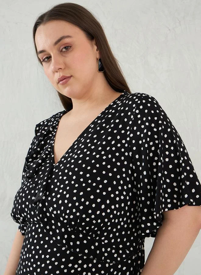 Femmella Polka Dot Maxi Dress