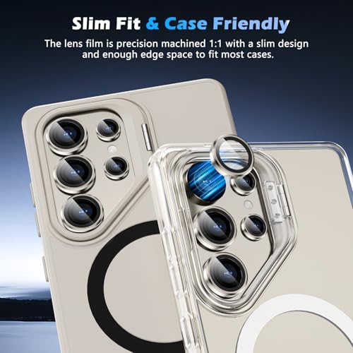 imluckies for Samsung Galaxy S25 Ultra Camera Lens Protector, AR+AF Tempered Glass & 9H Anti-Scratch Metal Individual Lens Cover, HD Clear Camera Protection for S25Ultra, Titanium Gray - Image 3