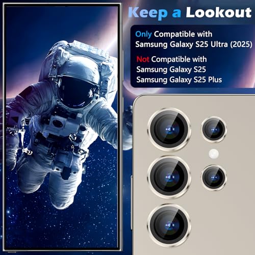imluckies for Samsung Galaxy S25 Ultra Camera Lens Protector, AR+AF Tempered Glass & 9H Anti-Scratch Metal Individual Lens Cover, HD Clear Camera Protection for S25Ultra, Titanium Gray - Image 2