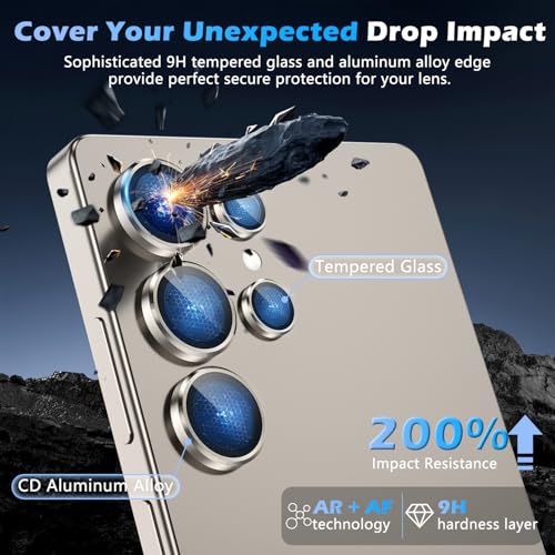 imluckies for Samsung Galaxy S25 Ultra Camera Lens Protector, AR+AF Tempered Glass & 9H Anti-Scratch Metal Individual Lens Cover, HD Clear Camera Protection for S25Ultra, Titanium Gray - Image 5