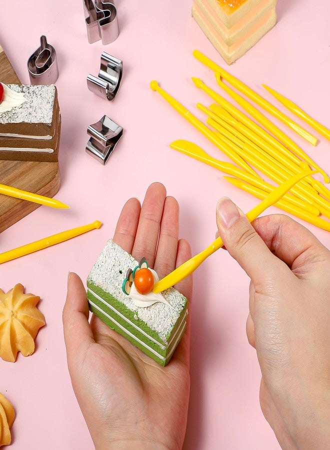 Qulkws 26 Pcs Letter Cookie Cutters Set Fondant Biscuit Fruit Dough Mould with 14 Pcs Double-Ended Fondant Tools 1 Inch Stainless Steel Letter Cutters for Birthday Party Christmas Decor - Image 5