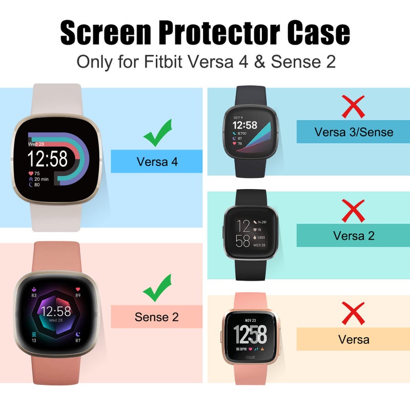 KPYJA Screen Protector Compatible with Fitbit Sense 2/Versa 4 Case, Soft TPU Plated Case All-Around Protective Screen Full Cover Bumper Compatible for Fitbit Sense 2/Versa 4 Smart Watch - Image 2