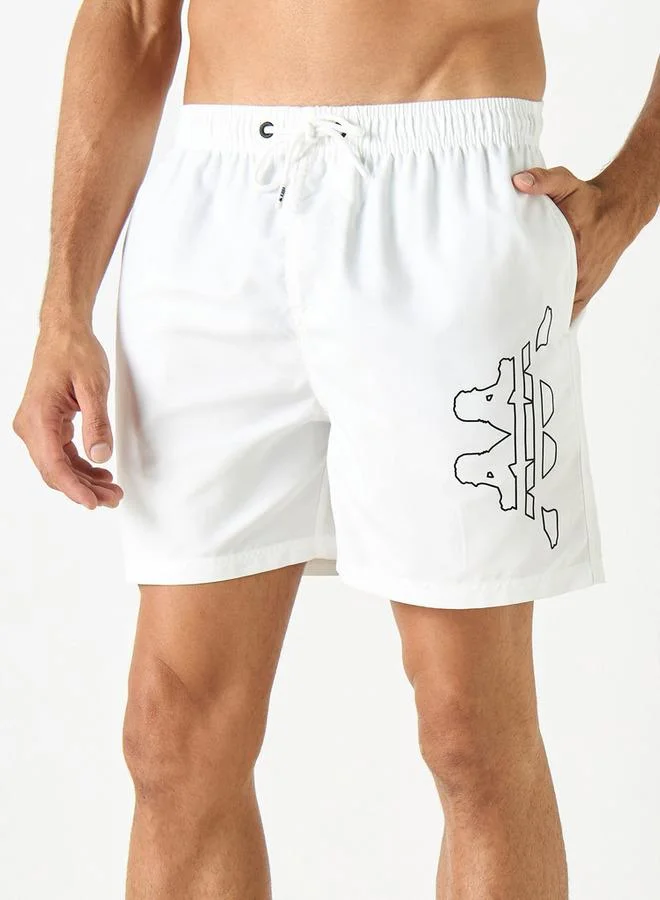 Kappa Swim Shorts with Drawstring Closure and Pockets